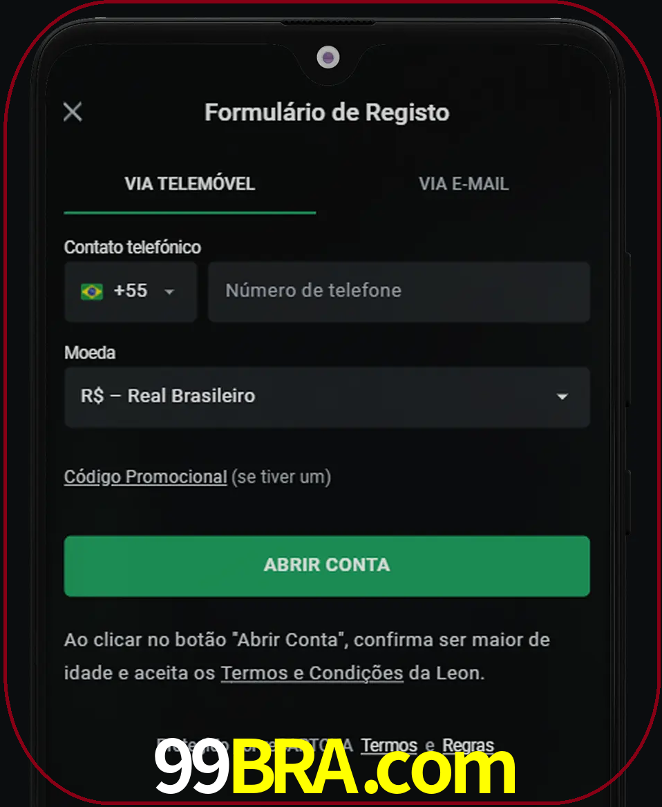 Abra o aplicativo e inicie o processo de registro.