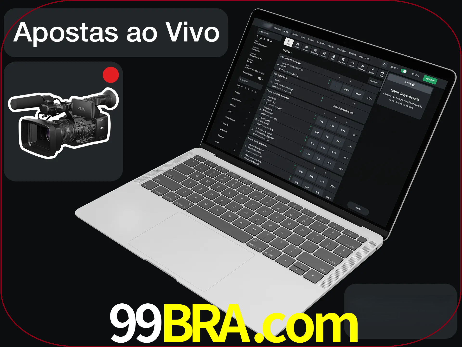 Aposte em formato ao vivo em nosso site.