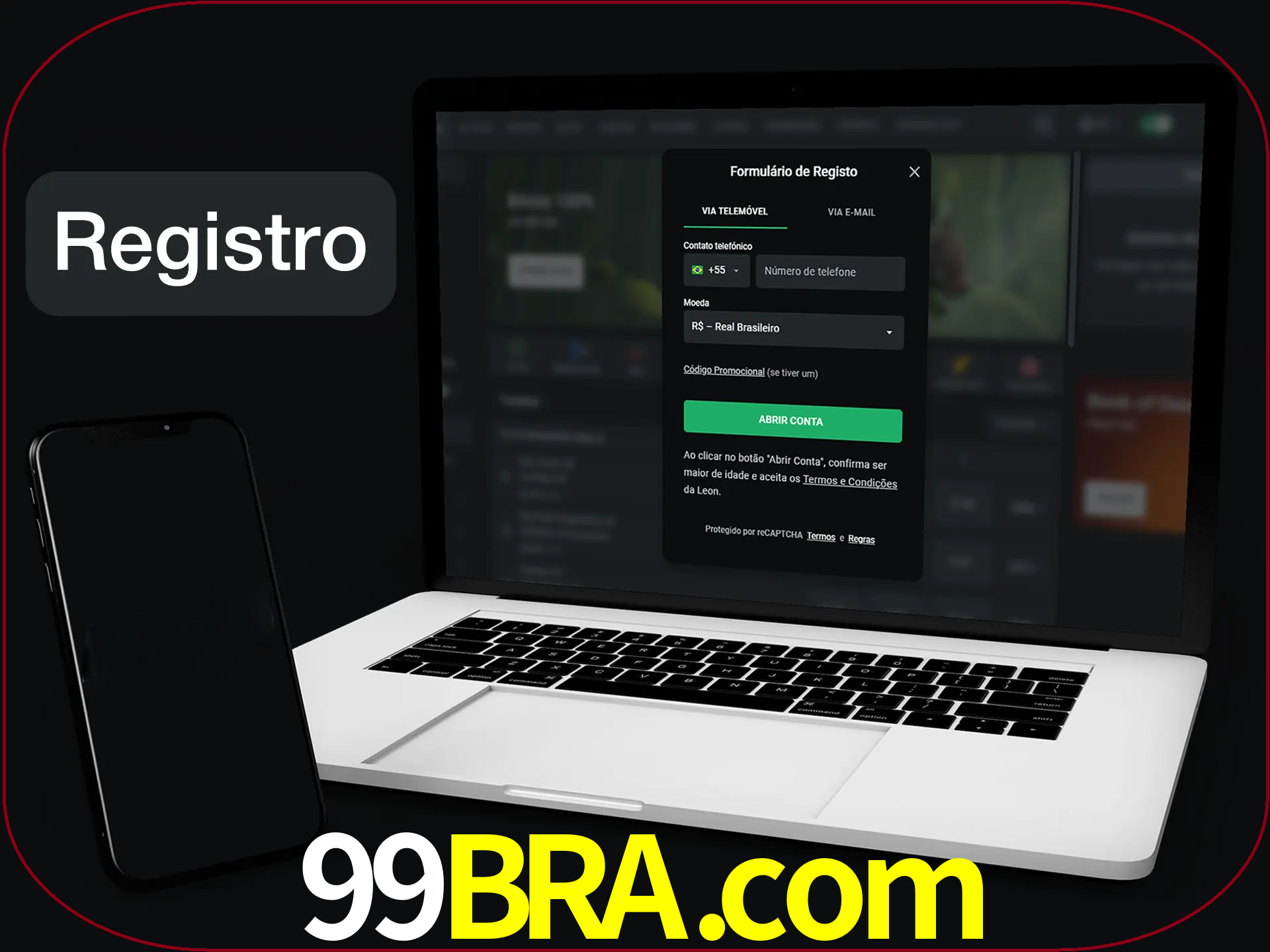 O registro na LeonBet é simples.