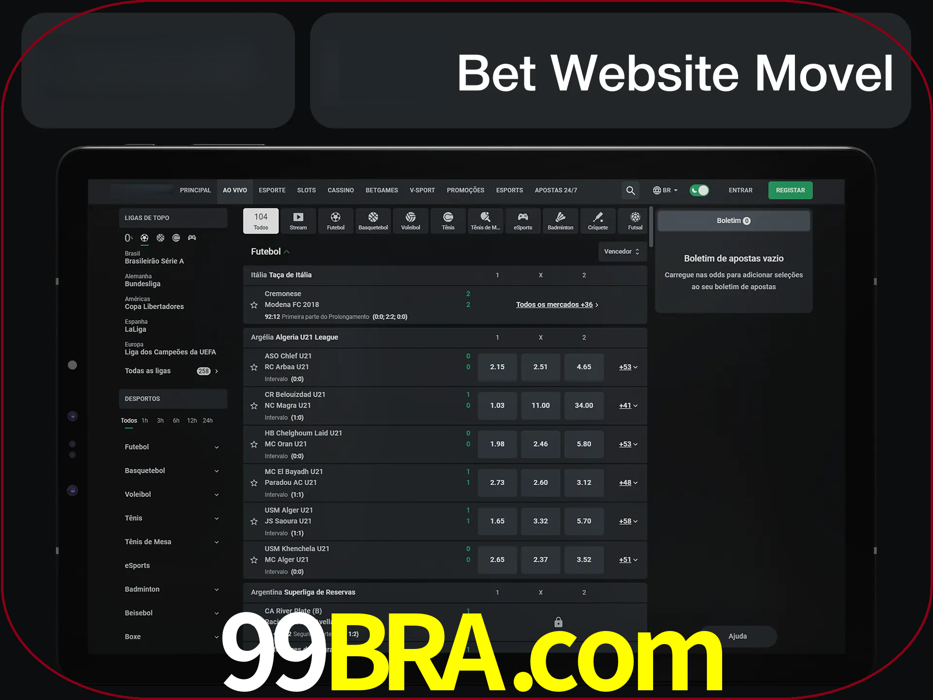 Use nosso website em qualquer dispositivo.